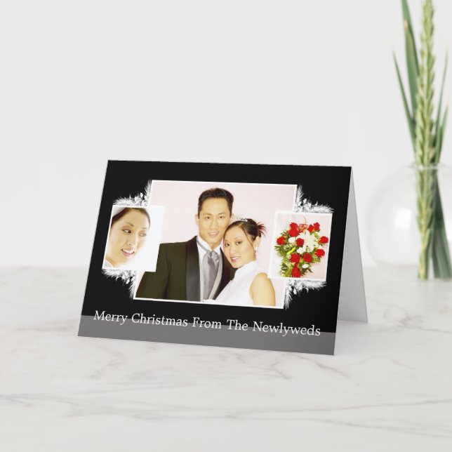Newlywed First Christmas Holiday Photo Template (Front)