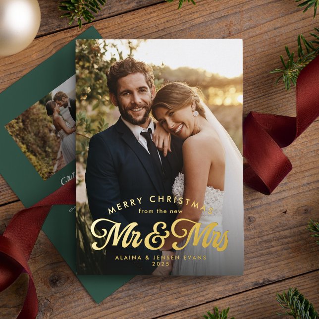 Newlywed first married Christmas green two photo (Creator Uploaded)