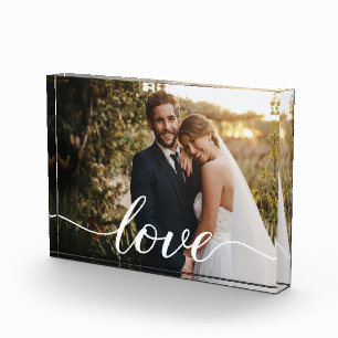 Newlywed Love Keepsake Wedding Photo Custom Block