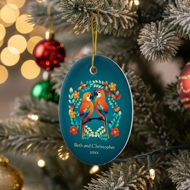 Newlywed Lovebird Parrots Ceramic Tree Decoration (Creator Uploaded)