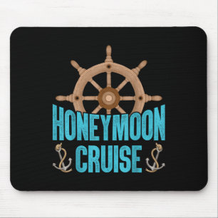 Newlywed Loving Couple Matching Honeymoon Cruise  Mouse Pad
