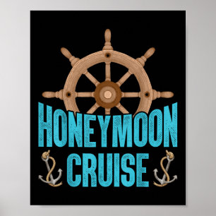 Newlywed Loving Couple Matching Honeymoon Cruise Poster