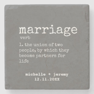 Newlywed Marriage Customized Wedding Gift Stone Coaster