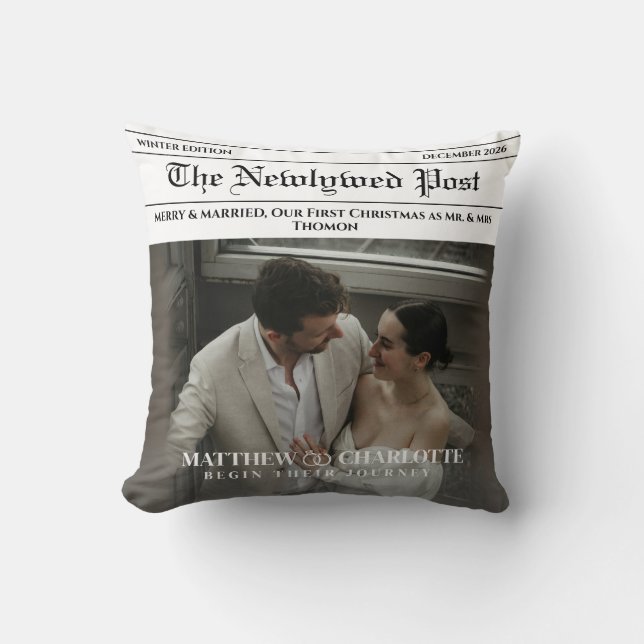 Newlywed Merry and Married Cushion (Front)