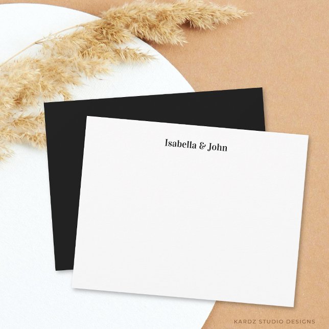 Newlywed Modern Minimalist Couple Card (Card is shown in 4.25 x 5.5 inches. Choose size, paper, and corner style.)