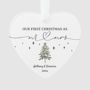 Newlywed Our First Christmas as Mr. & Mrs. Ornament