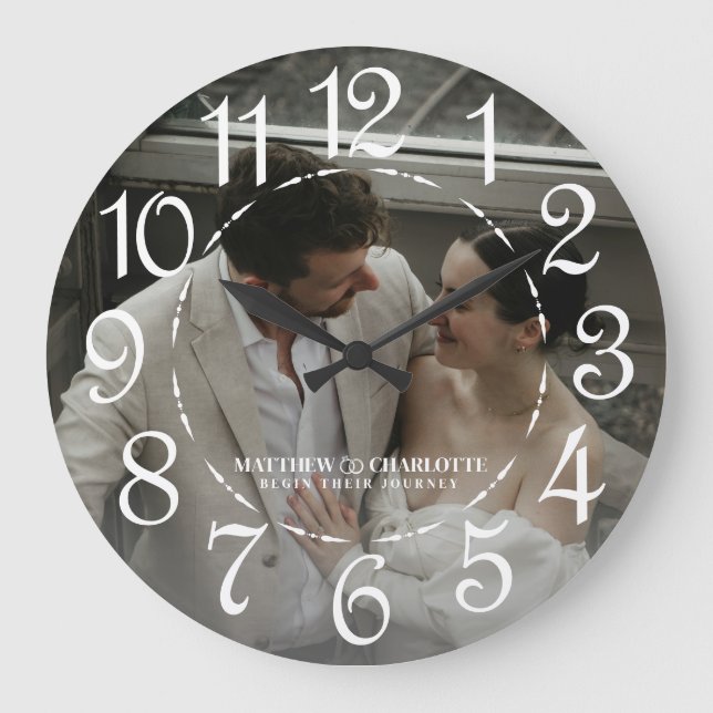 Newlywed Photo Large Clock (Front)