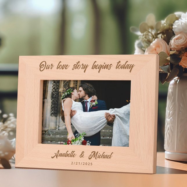 Newlywed Quote Custom Photo Etched Frames (Creator Uploaded)