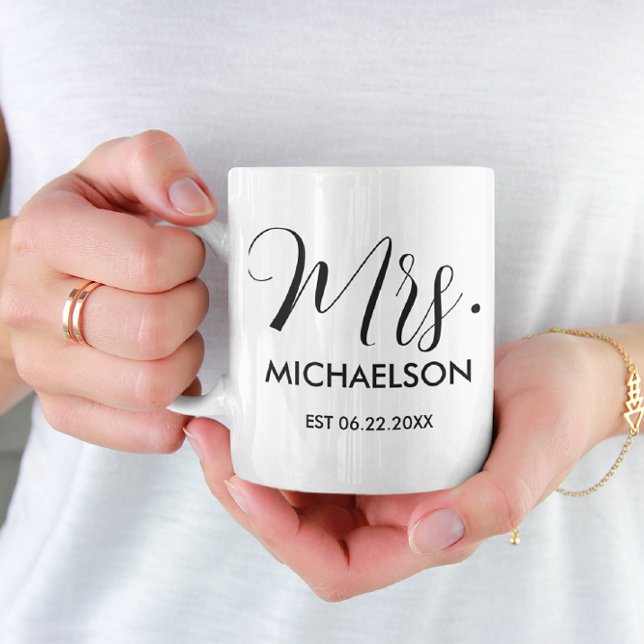 Newlywed Typography Script Coffee Mug (Creator Uploaded)