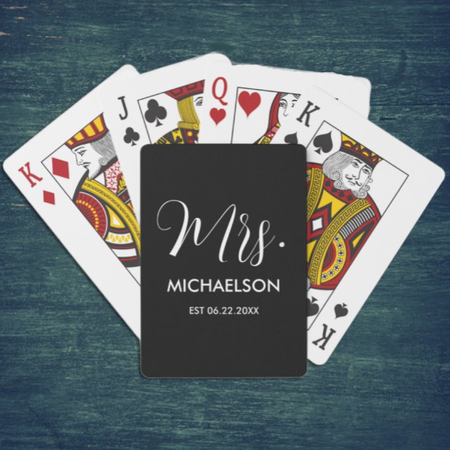 Newlywed Typography Script Playing Cards (Creator Uploaded)