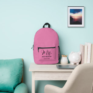 Newlywed Typography Script Printed Backpack