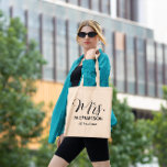 Newlywed Typography Script Tote Bag<br><div class="desc">Newlywed "Mrs" script typography gifts</div>