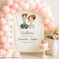 Newlywed Wedding Banner Quirky Bride Groom Waterco