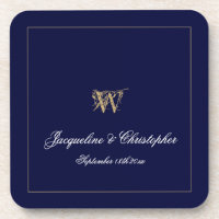Newlywed/Wedding Gift Monogram Names Chic Navy