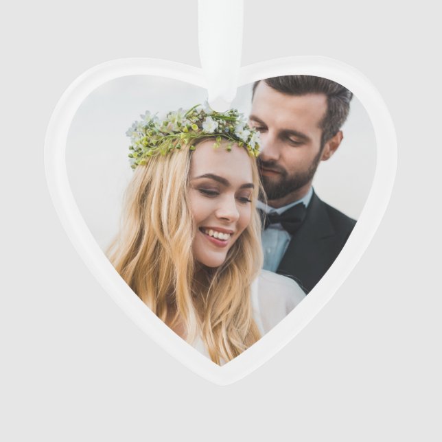 Newlyweds 1st Christmas Photo Ornament (Front)