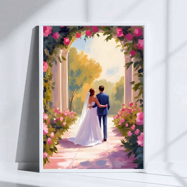 Newlyweds Bride & Groom Wedding Painting Poster (Creator Uploaded)