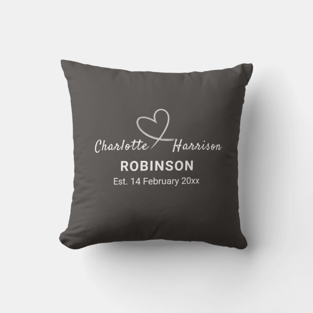 Newlyweds Couples Wedding Date Personalised Cushion (Front)