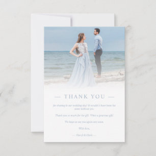 Newlyweds Custom Photo Transparency Simple Script Thank You Card
