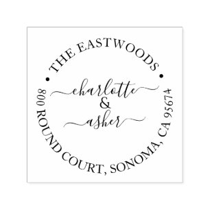 Newlyweds Family Name Return Address  Self-inking Stamp