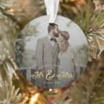 Newlyweds First Christmas Mr & Mrs Photo Ornament<br><div class="desc">Celebrate your first Christmas as Mr. & Mrs. with this very trendy photo ornament. Easily customise the wording and change the photo to create a memory which will last forever.</div>