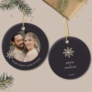 Newlywed's First Christmas Photo Ornament