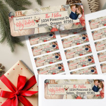 Newlyweds' First Christmas Photo Return Address