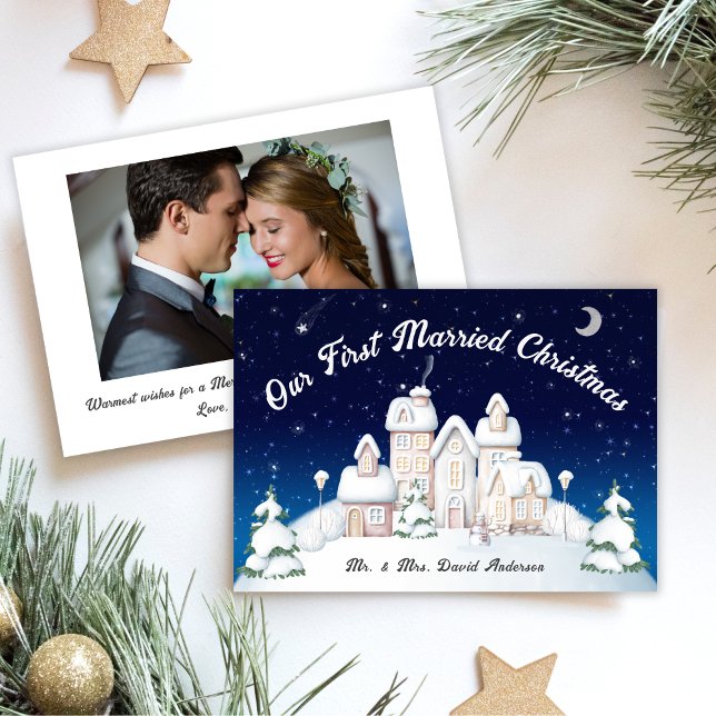 Newlyweds First Married Christmas Photo Holiday Card (Creator Uploaded)