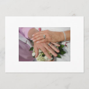 NEWLYWEDS HOLDING HANDS/RINGS INVITATION