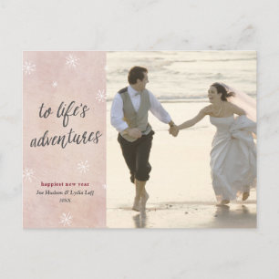 Newlyweds Holiday New Years Photo Postcard