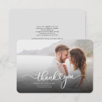 Newlyweds Modern Couple Photo Thank You Card
