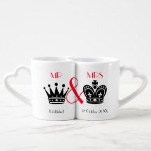 Newlyweds Mr and Mrs King Queen Crowns Cute