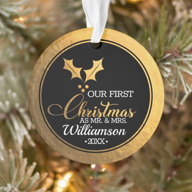 Newlyweds Our First Christmas Ornament (Tree)