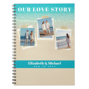 Newlyweds Our Love Story PHOTO Collage Custom Notebook