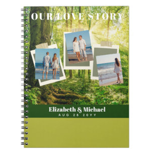 Newlyweds Our Love Story PHOTO Collage Custom Notebook