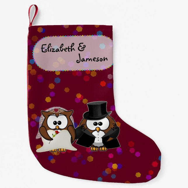 newlyweds owls Christmas stocking (Front)