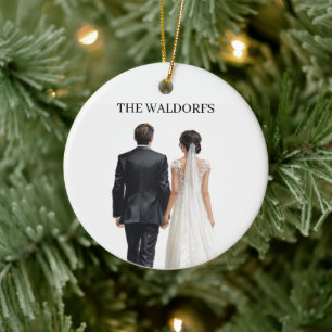 Newlyweds Photo Christmas Ornament 