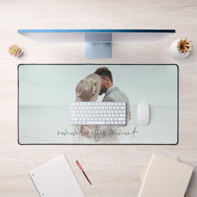 Newlyweds Photo Overlay Remember This Moment Desk Mat (Office 1)