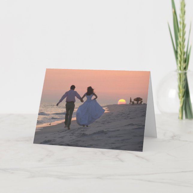 Newlyweds Running into the Sunset, the Future Card (Front)