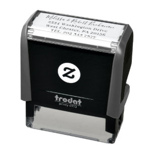 Newlyweds Script Minimalist Return Address Self-inking Stamp