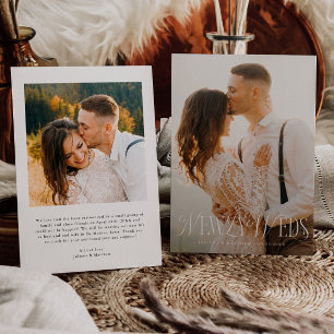 Newlyweds Vintage Elegance Wedding Photo Announcement