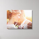 Newlyweds Wedding Custom Photo Love script  Canvas Print<br><div class="desc">Celebrate the love between you and your partner with our Newlyweds Wedding Custom Photo Love Script Canvas Print. This beautiful canvas allows you to customise it with your favourite wedding photo, capturing the essence of your special day. The canvas features an elegant and trendy font, creating the word "Love" in...</div>