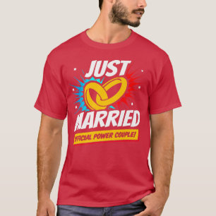 Newlyweds Wedding Honeymoon Bride Groom Just Ma T-Shirt
