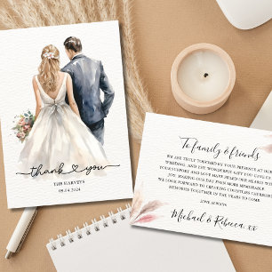 Newlyweds Wedding Thank You Card Elegant Couple