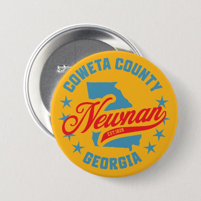 Newnan, Georgia 7.5 Cm Round Badge (Front & Back)
