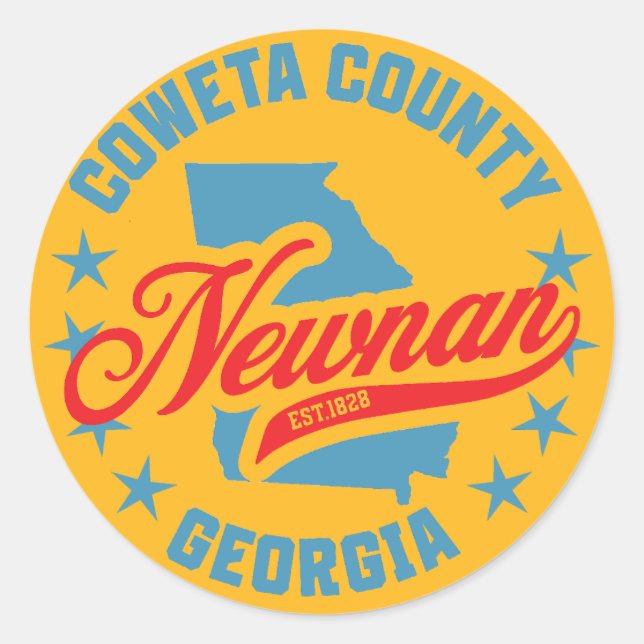 Newnan, Georgia Classic Round Sticker (Front)