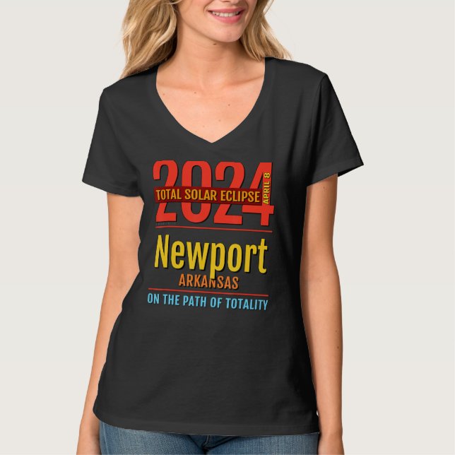 Newport Arkansas AR Total Solar Eclipse 2024  4  T-Shirt (Front)