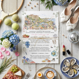 Newport Bachelorette Weekend Itinerary  Invitation