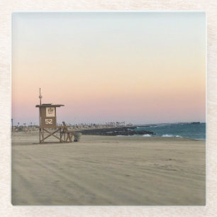 Newport Beach at Sunset, California Glass Coaster
