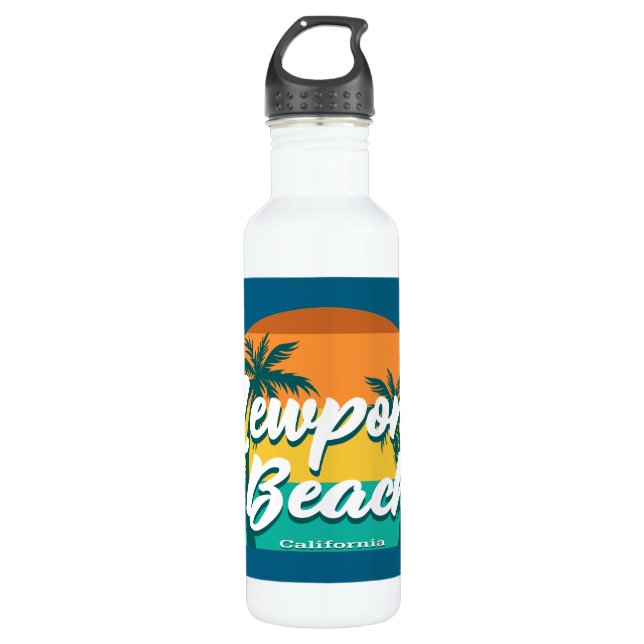 Newport Beach California 710 Ml Water Bottle (Front)