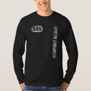 Newport Beach California 949 Area Code Vintage Ret T-Shirt